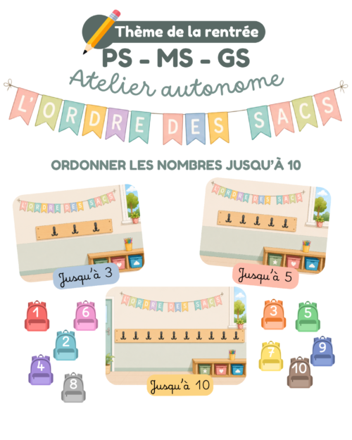 L'ordre des sacs – Atelier autonome (PS – MS – GS)