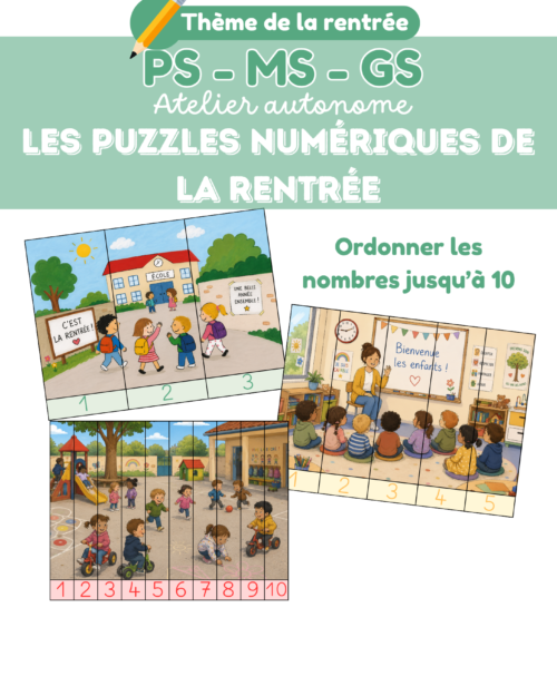 Les puzzles numériques de la rentrée – Atelier autonome (PS – MS – GS)