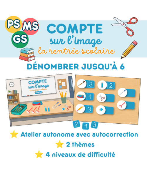 Compte sur l'image – La rentrée scolaire (PS – MS – GS)