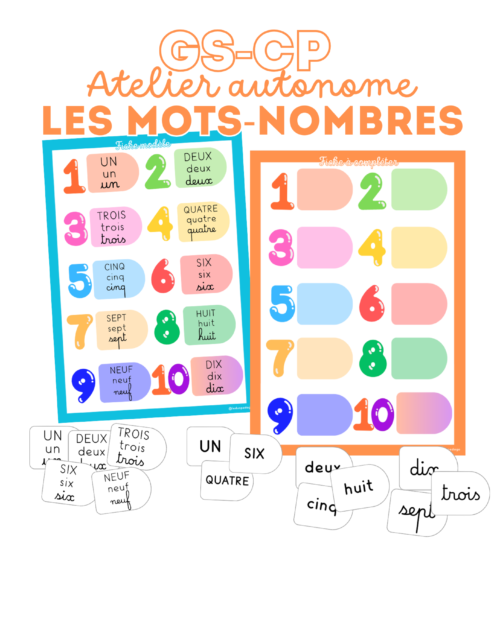 Les mots-nombres – Atelier autonome GS/CP