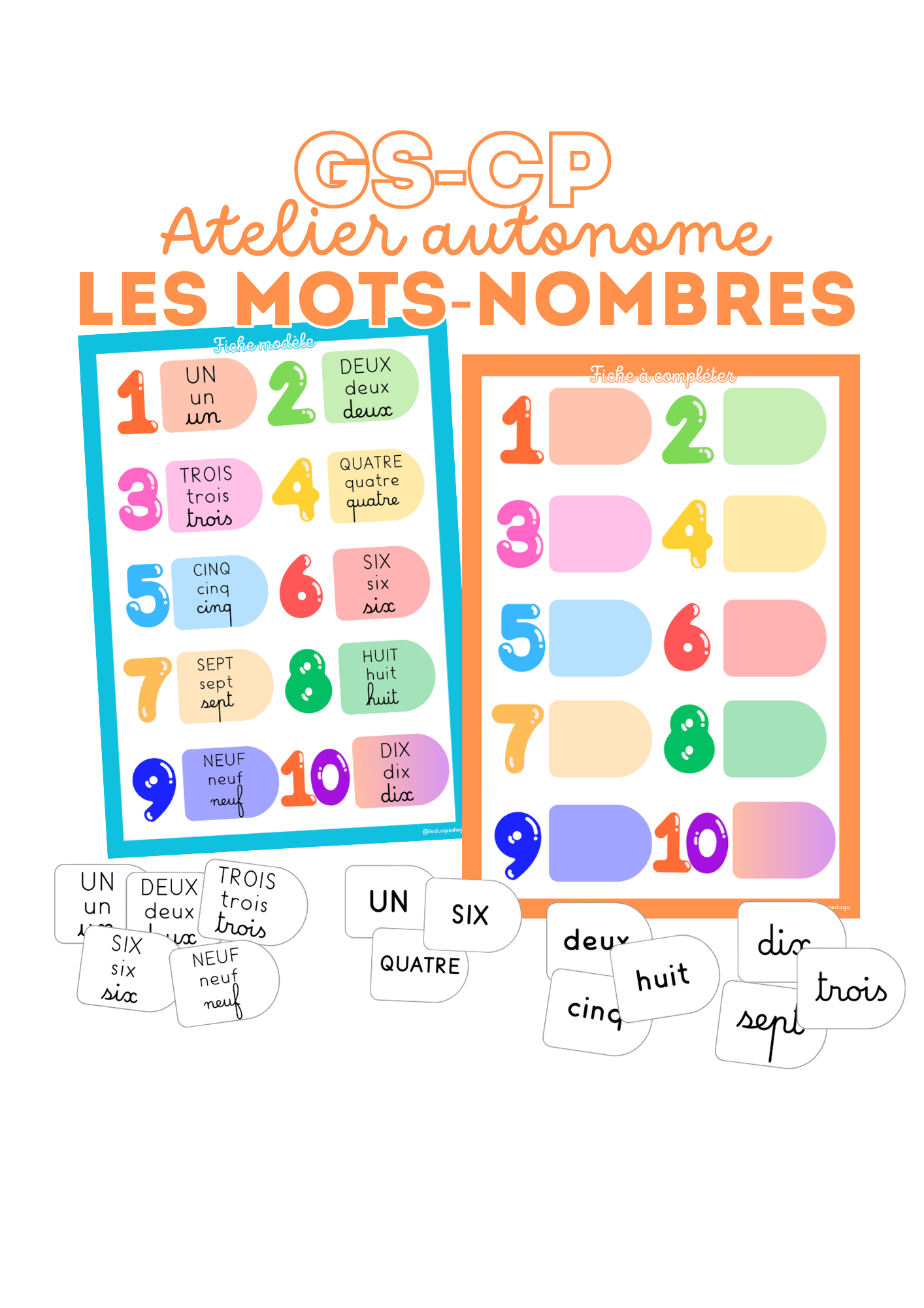 Les mots-nombres – Atelier autonome GS/CP