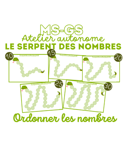 Le Serpent des Nombres – Ordonner les nombres jusqu'à 30