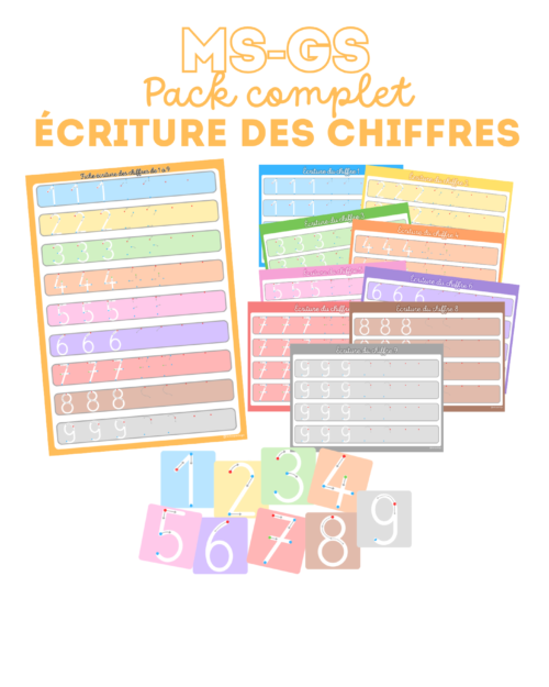 Pack complet – Écriture des chiffres (1 à 9)