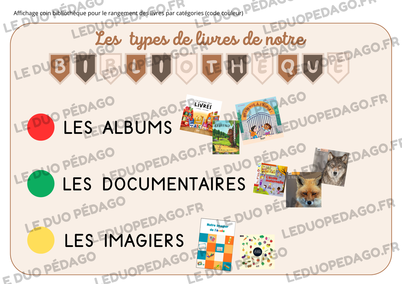 Kit affichages coin bibliothèque maternelle | Coin lecture | PS, MS, GS – Image 16