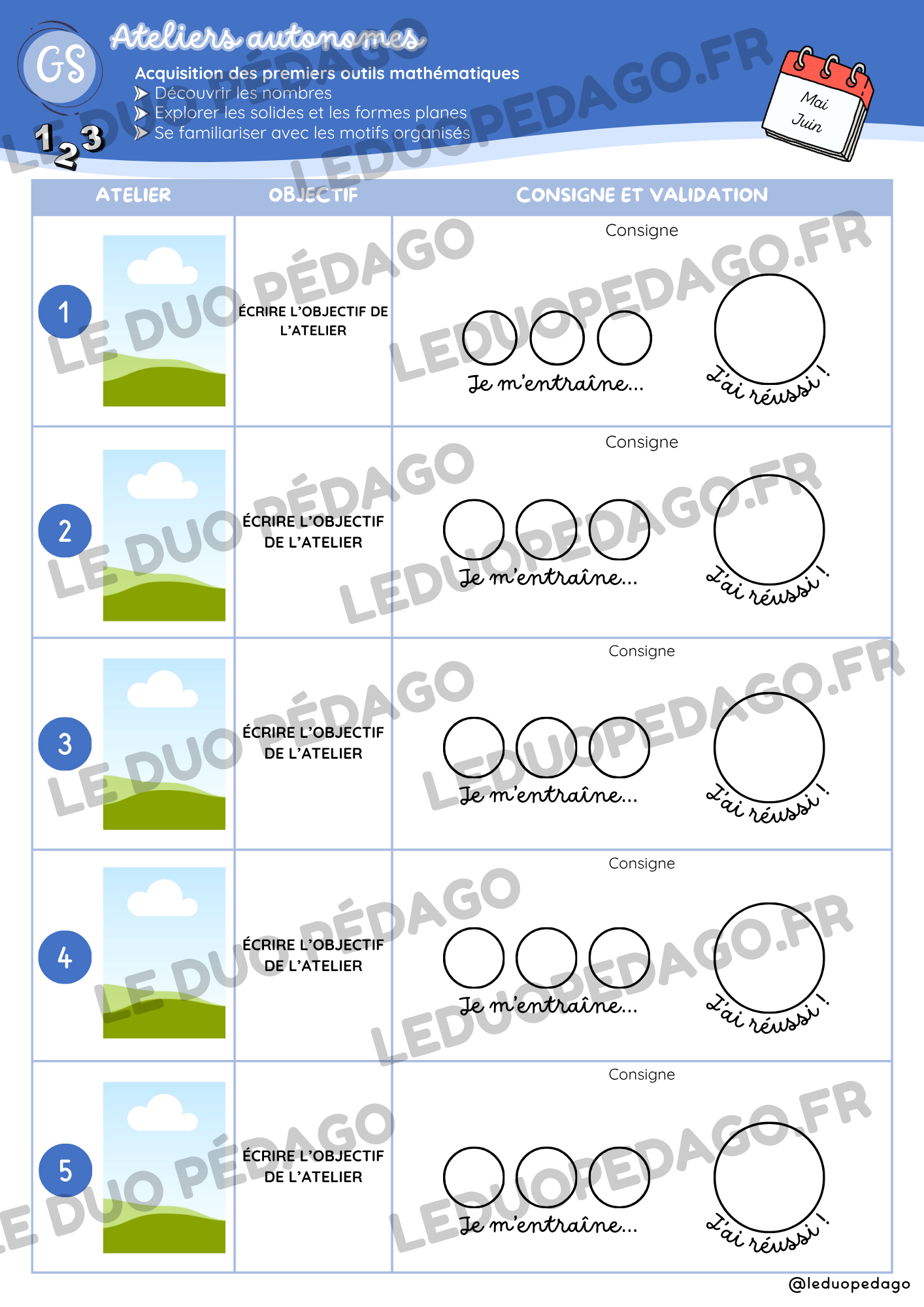 Mon livret d'activités autonomes – Modèle Canva modifiable - PS MS GS – Image 3