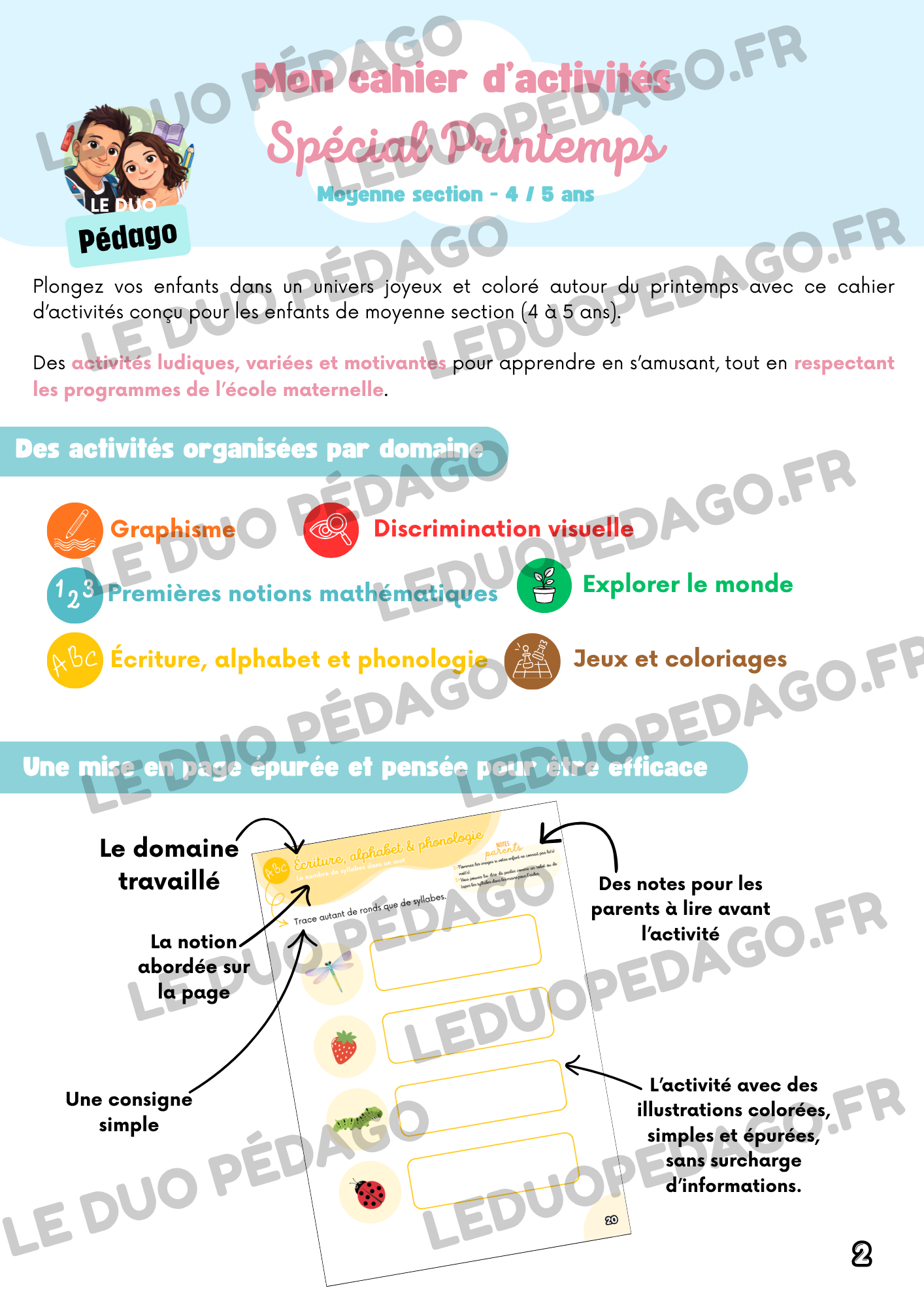 Mon cahier d'activités – Spécial Printemps | Moyenne Section (MS) – Image 4