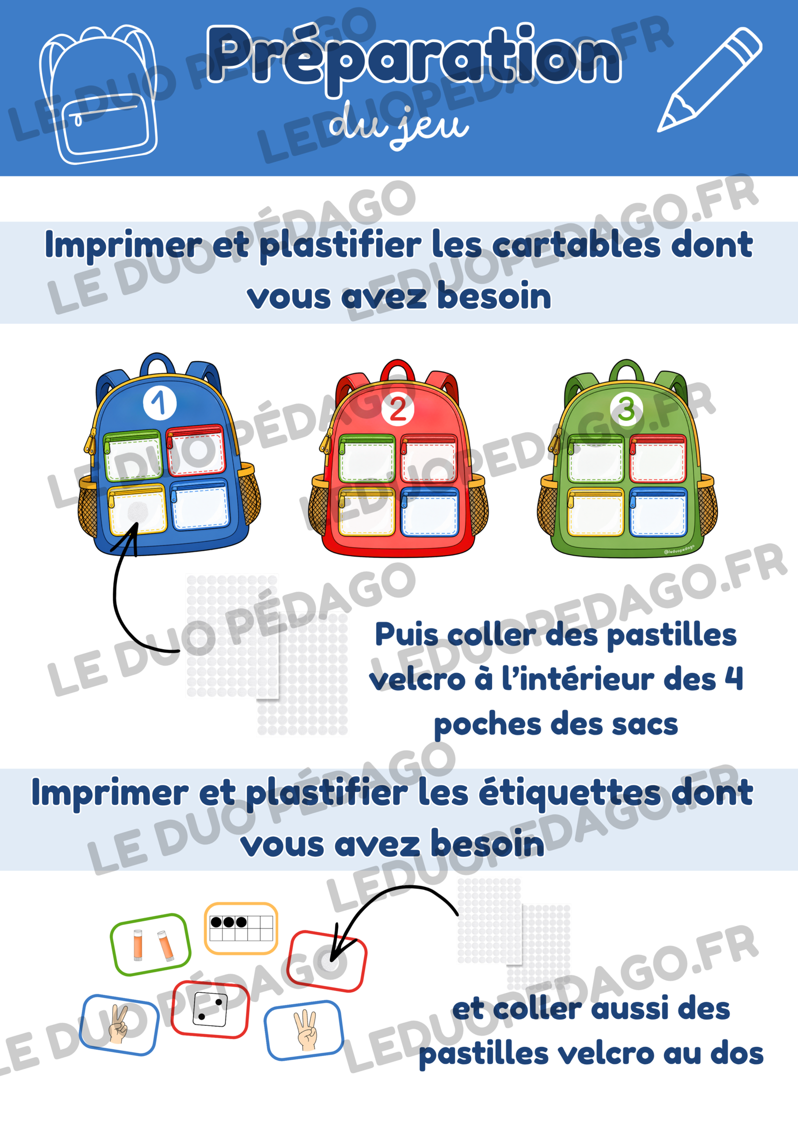 Les cartables des nombres – Atelier autonome PS, MS et GS – Image 3