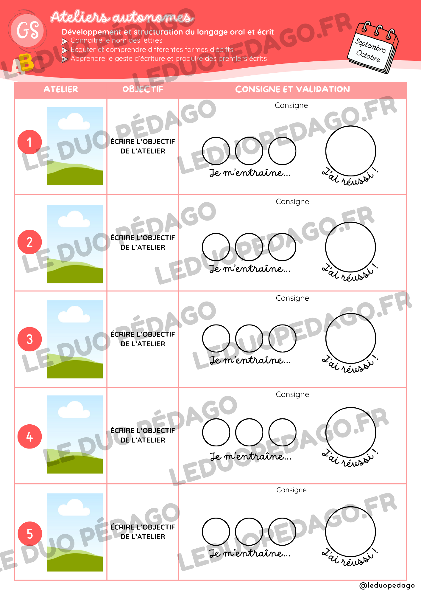 Mon livret d'activités autonomes – Modèle Canva modifiable - PS MS GS – Image 5