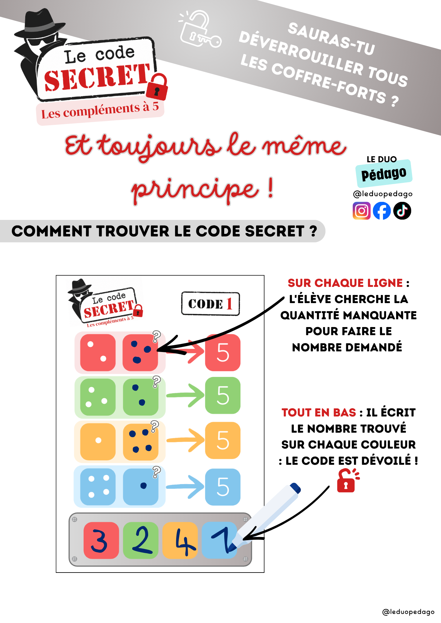 Le code secret – Les compléments à 5 - MS/GS – Image 3