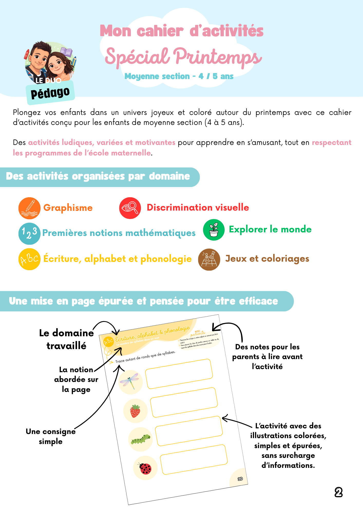 Mon cahier d'activités – Spécial Printemps | Moyenne Section (MS) – Image 2