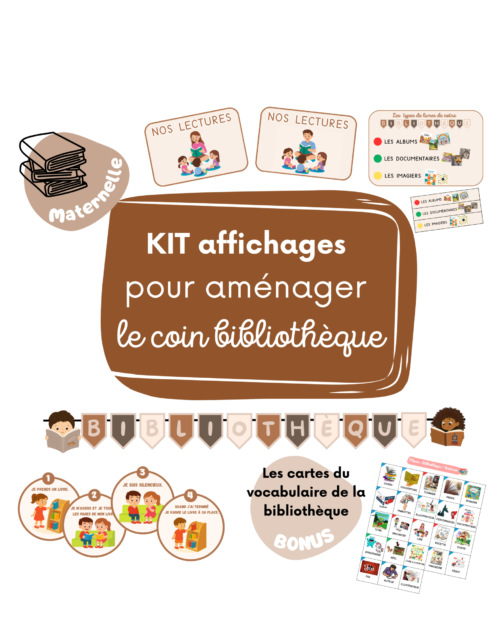 Kit affichages coin bibliothèque maternelle | Coin lecture | PS, MS, GS