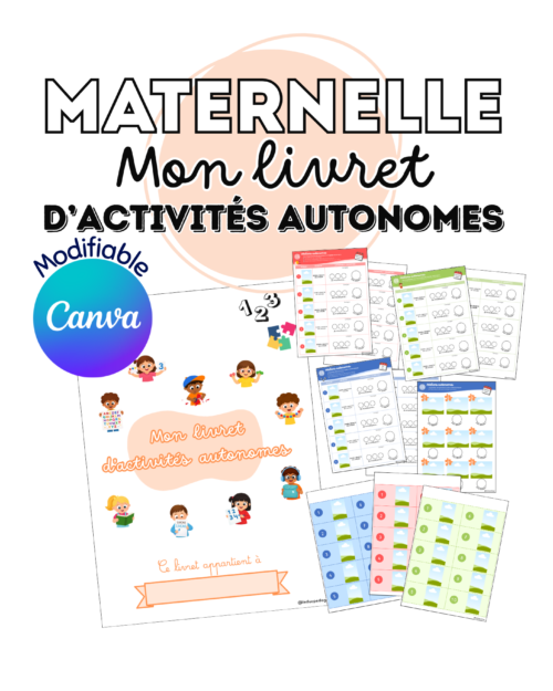 Mon livret d'activités autonomes – Modèle Canva modifiable - PS MS GS