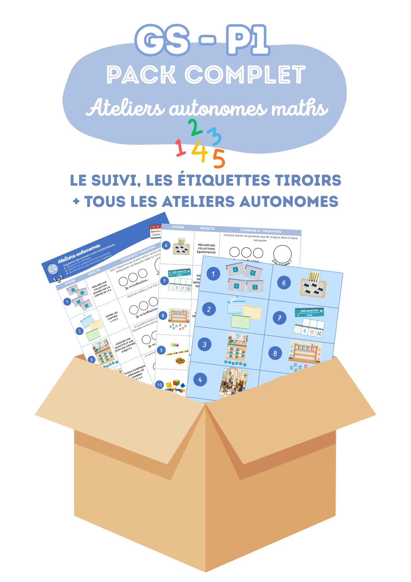 GS • Période 1 | Pack complet – Ateliers autonomes Maths