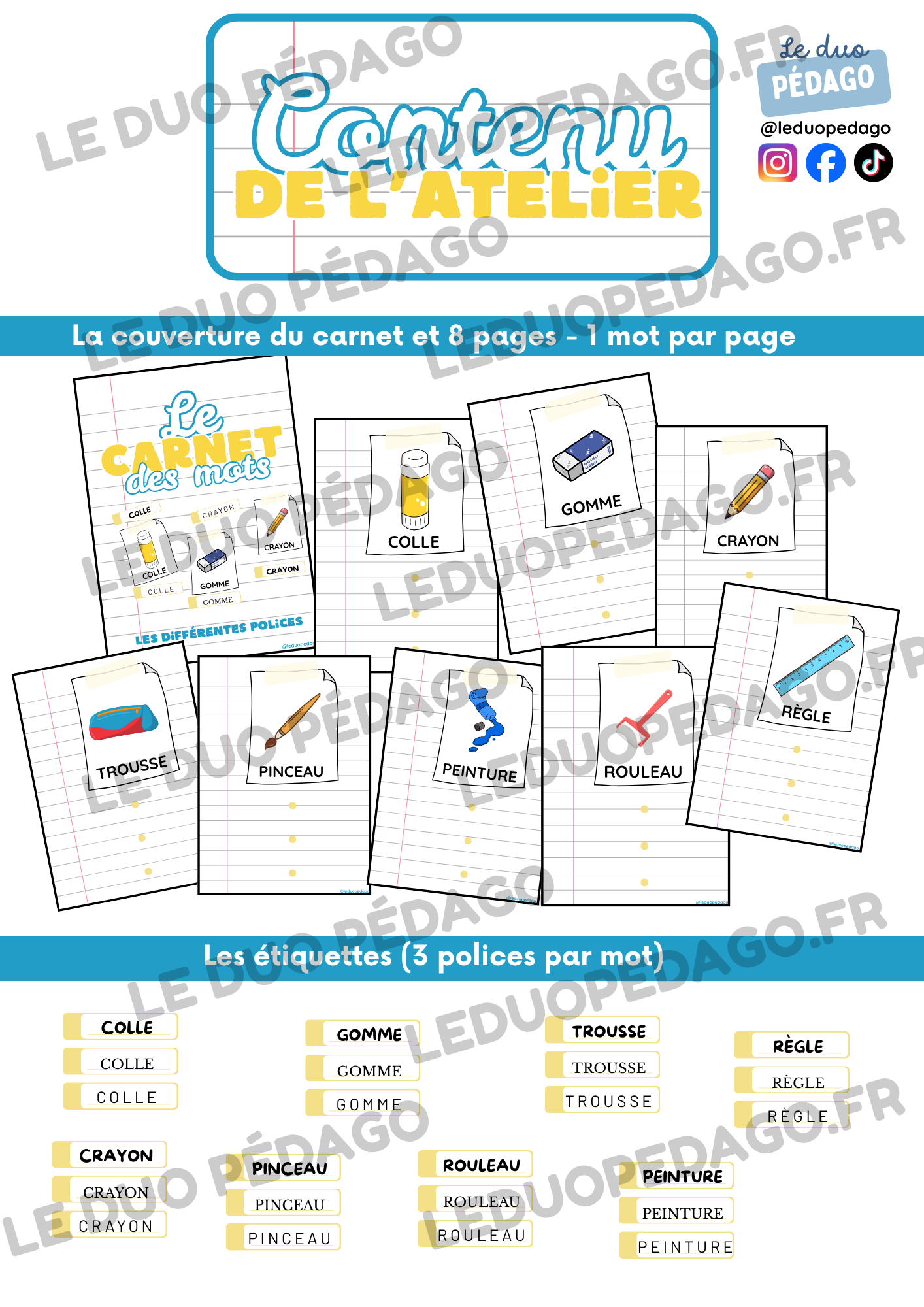 Le carnet des mots – Le matériel scolaire – Image 2