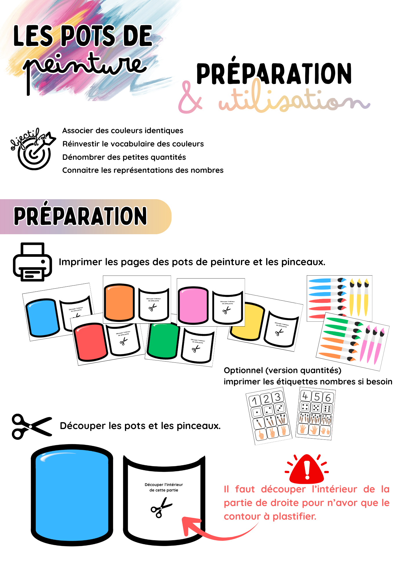 đš Les pots de peinture â Jeu PS-MS â Image 2