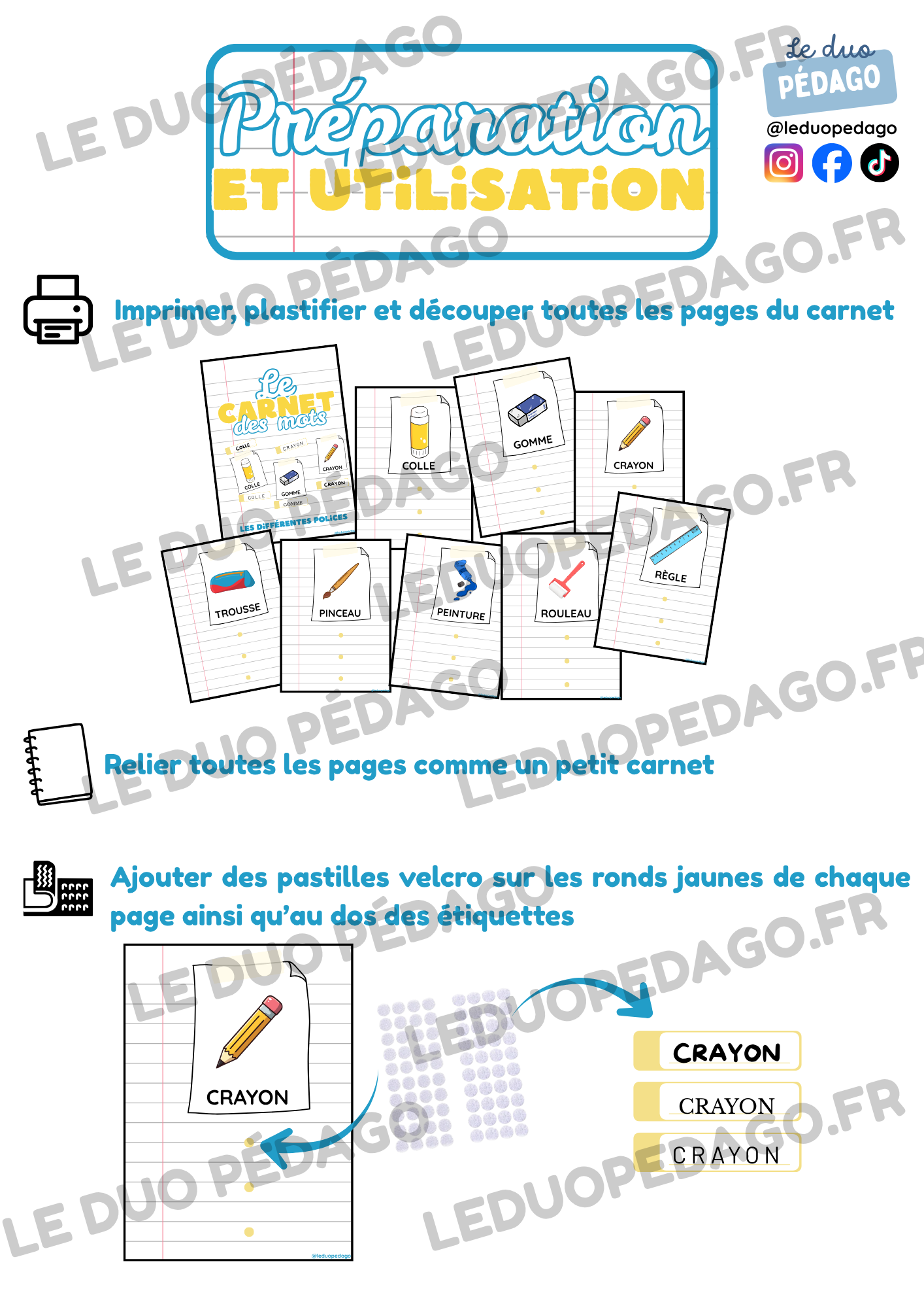 Le carnet des mots – Le matériel scolaire – Image 3