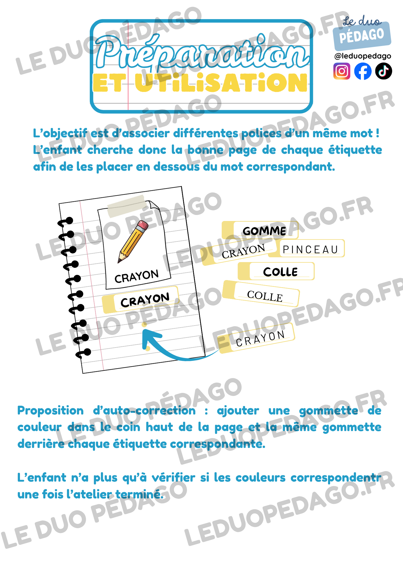Le carnet des mots – Le matériel scolaire – Image 4