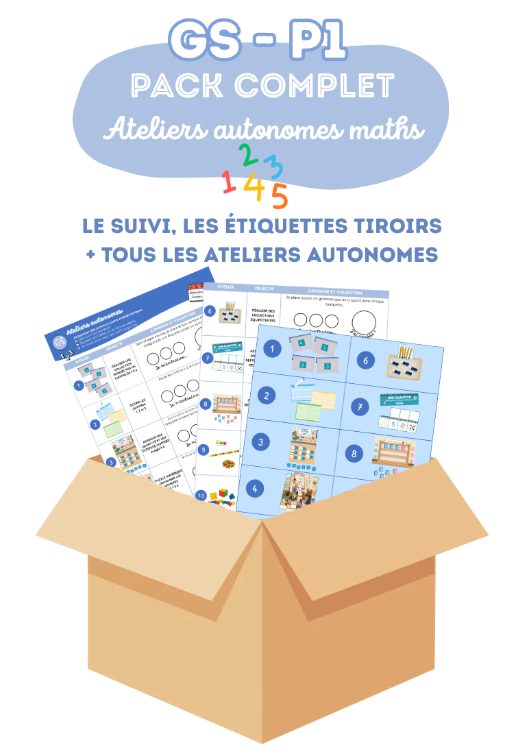 Pack complet ateliers autonomes maths GS période 1