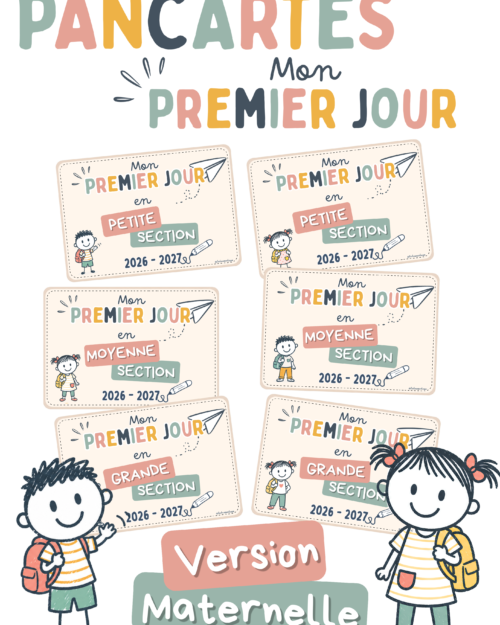 Pancartes maternelle - Mon premier jour