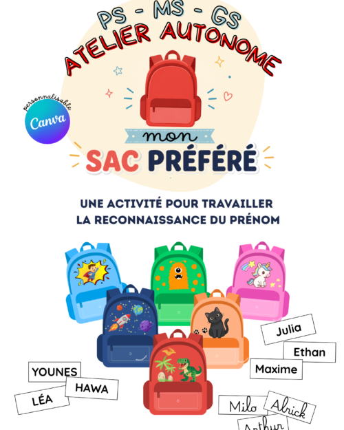 🎒 Mon sac préféré – Atelier autonome